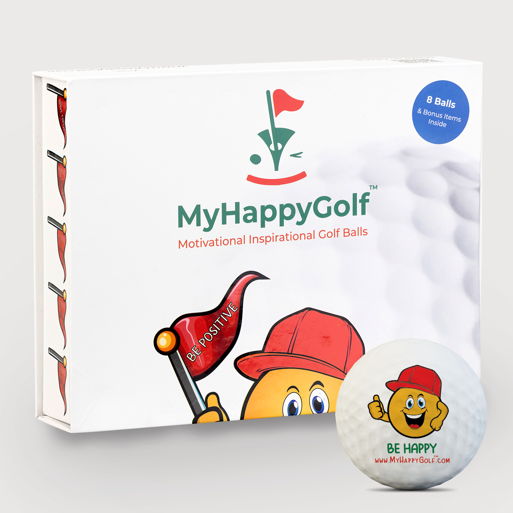 Watch My Happy Golf Motivational Golf Ball Gift Pack - 8 Balls